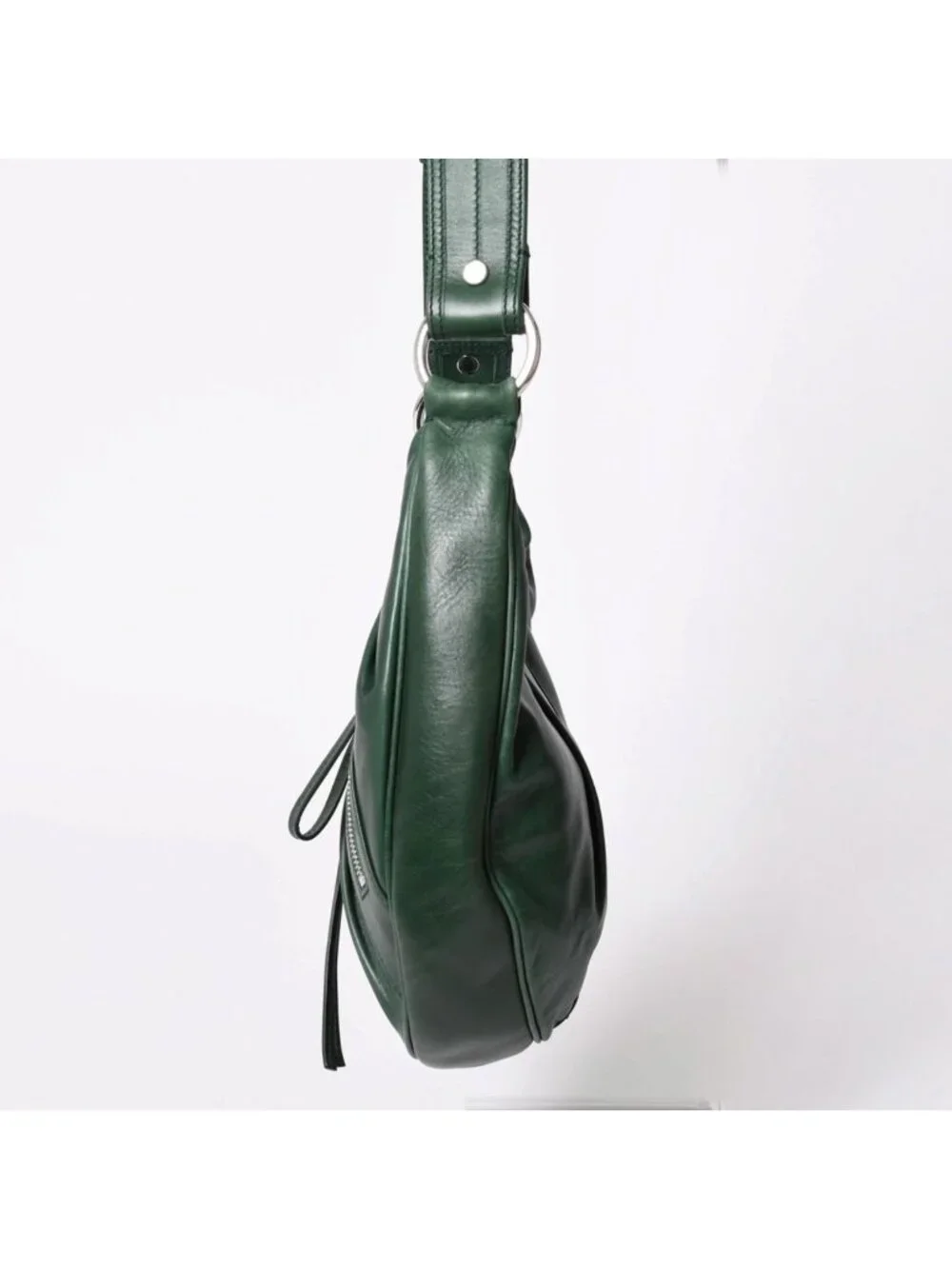 Saint Laurent Rive Gauche Leather Hobo Shoulder Bag Tom Ford Era Pleated Green